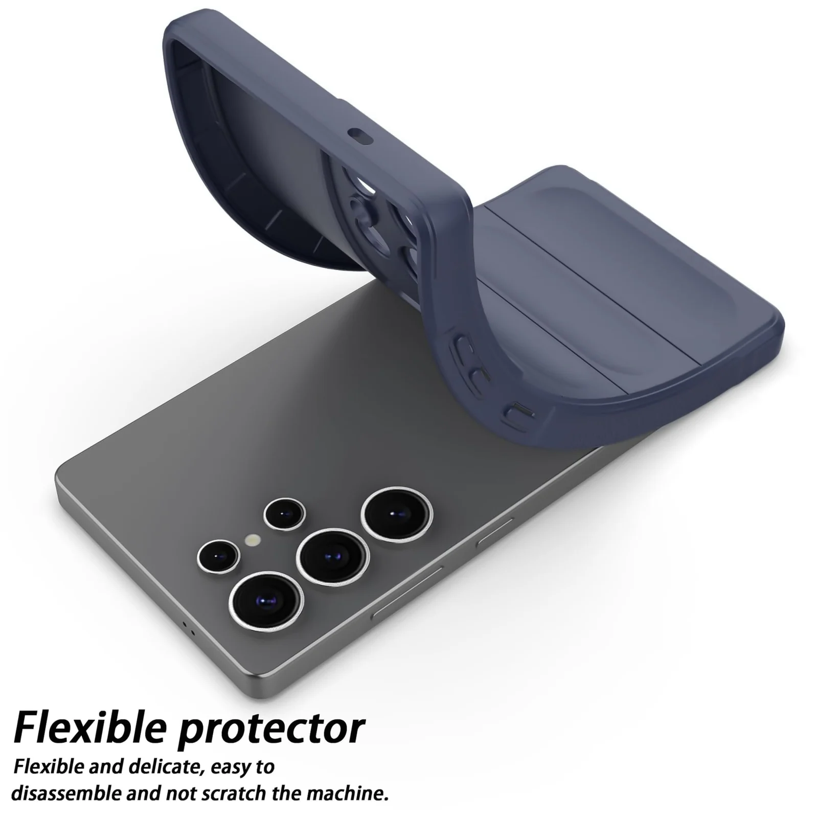 DL3 Mobilak Flexible Silicone and TPU Protective Case with Camera Protection for Samsung Galaxy S25 Ultra - Blue
