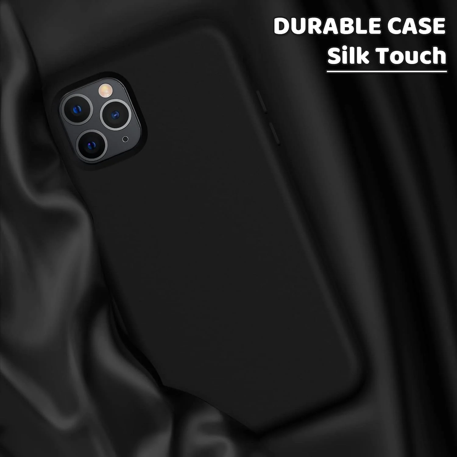 DL3 Mobilak Liquid Silicone Protective Case for iPhone 11 Pro (5.8 Inch) with Camera Protection and Microfiber Lining - Black