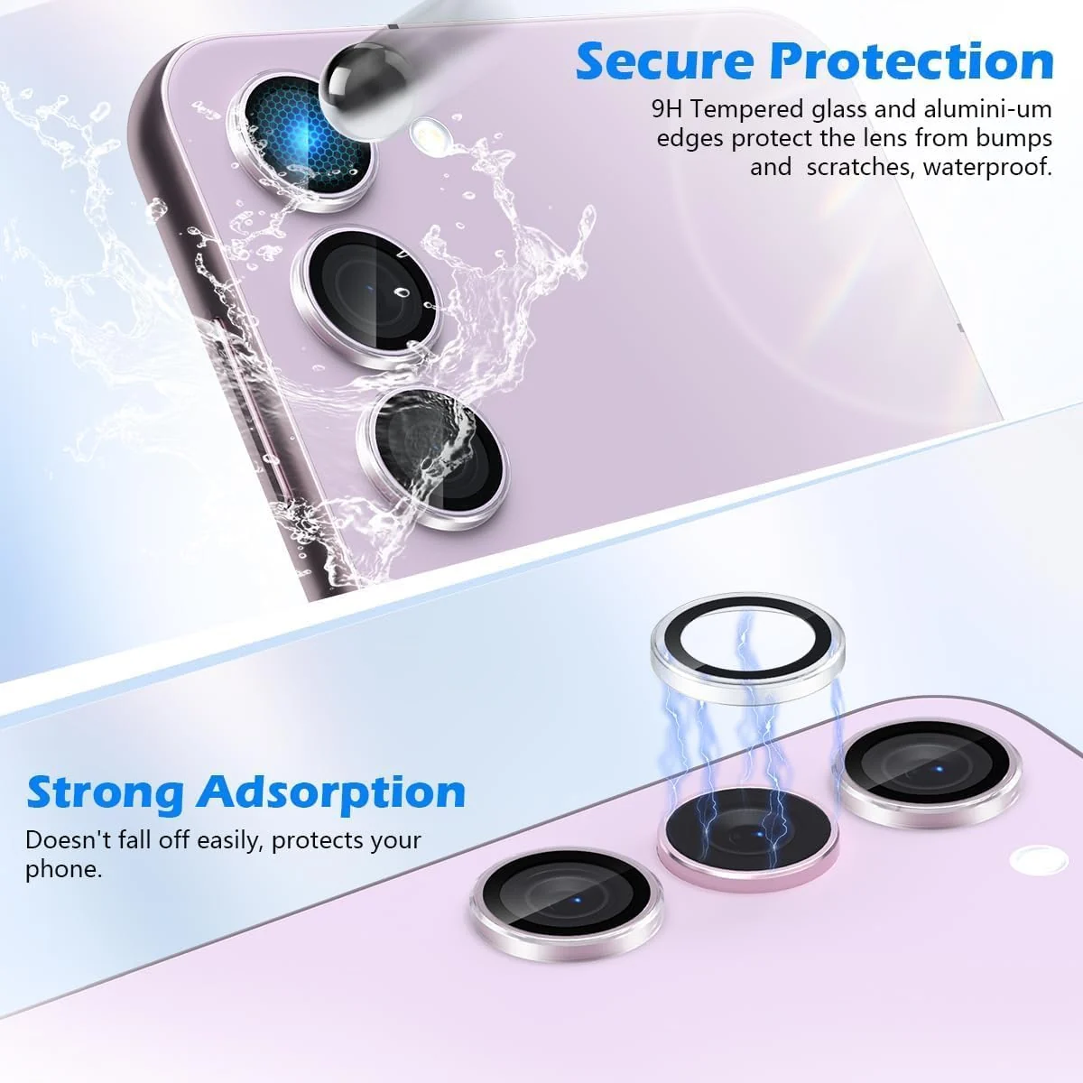 DL3 Mobilak Camera Lens Protector for Samsung Galaxy A15 5G/4G Accessories, 9H Tempered Glass Metal Individual Ring Camera Cover Screen Protector for Samsung A15, Case Friendly, Anti Scratch - Clear