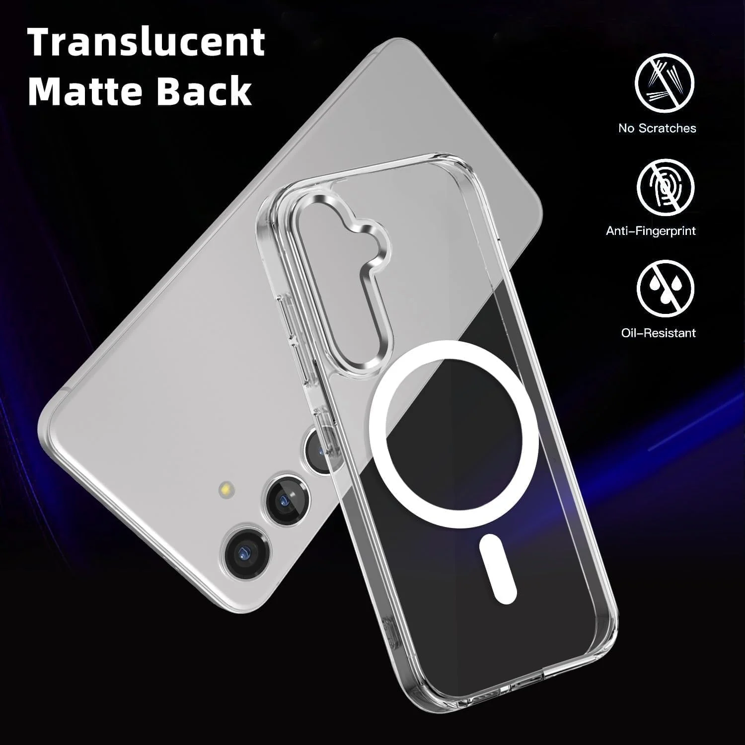 DL3 MOBILAK for Samsung Galaxy A15 5G/4G Case Clear [Compatible with MagSafe] Slim Magnetic Clear Bumper Case