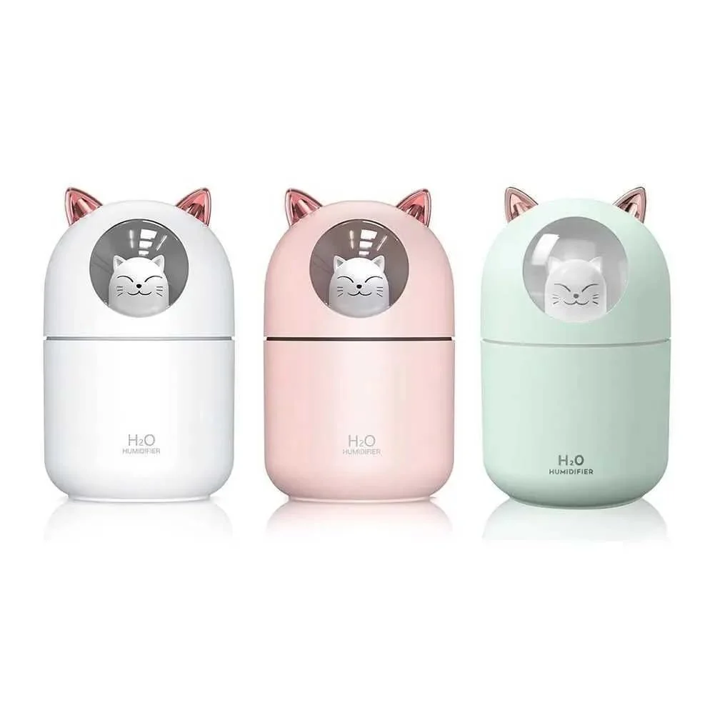 Mobigon Wood Cool Mist Ultrasonic Humidifier for Room Moisture, Aroma Diffuser for Home, 300ml Essential Oil Diffuser with 7 Colorful Night Light, Auto Shut-Off, Home, Office, car - E.Turquize