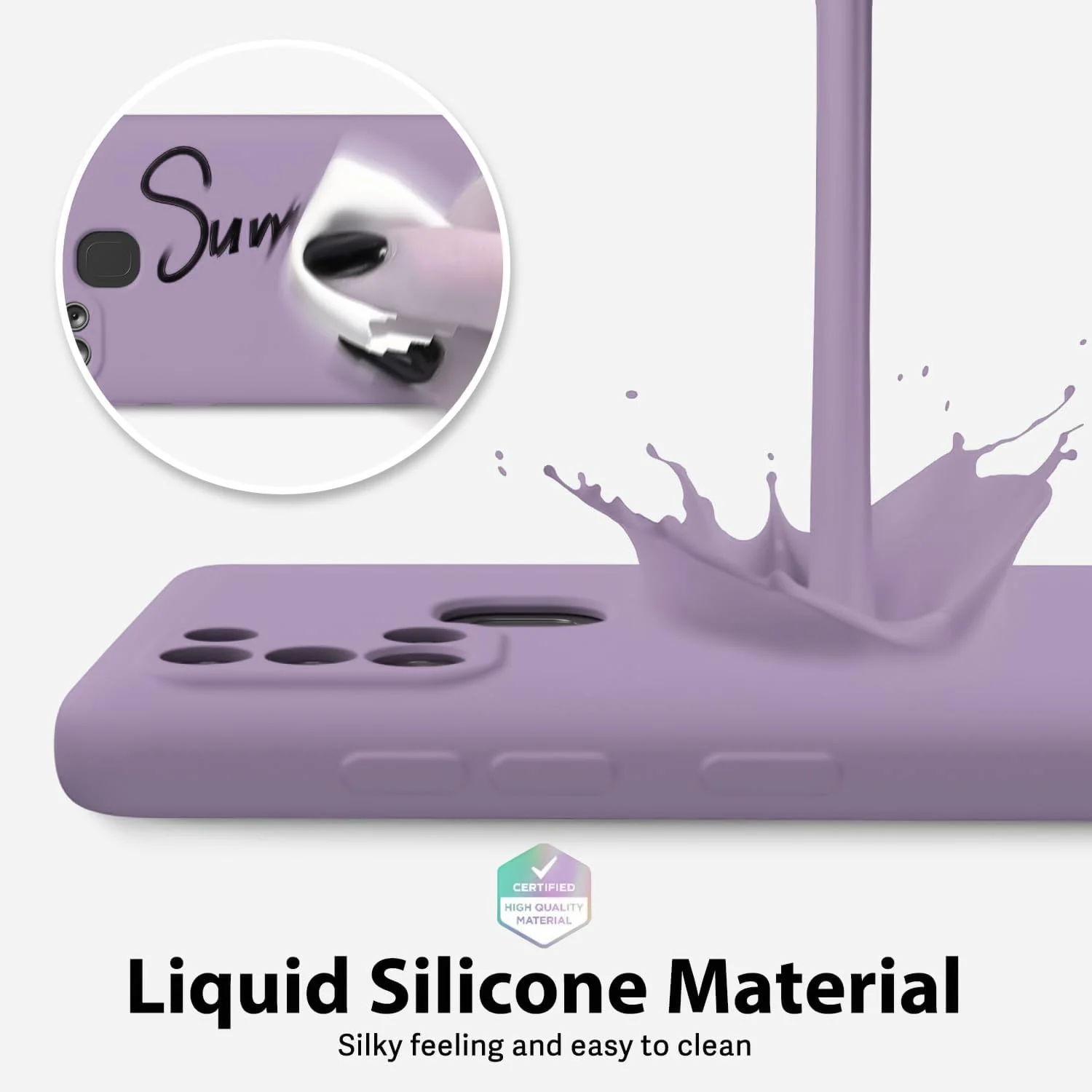 DL3 Mobilak Soft Silicone Protective Case for Samsung Galaxy A21s with Microfiber Lining and Shockproof Design - Lavender