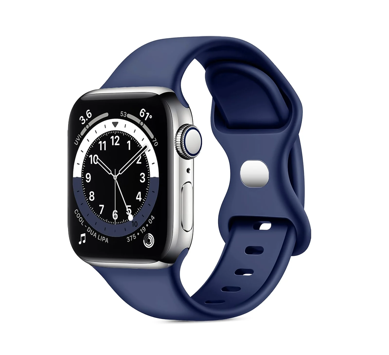 DL3 Mobilak Band with Case Compatible with Apple Watch 44mm, Silicone Sport Wristband Replacement, Strap With Cover Built-in Glass Screen Protector for iWatch Series 6 5 4 SE SE 2 - Blue