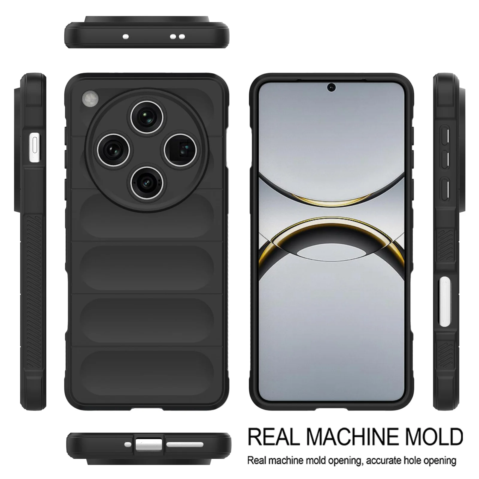 DL3 Mobilak Flexible Silicone and TPU Protective Case with Camera Protection for OPPO Find X8 Pro - Black