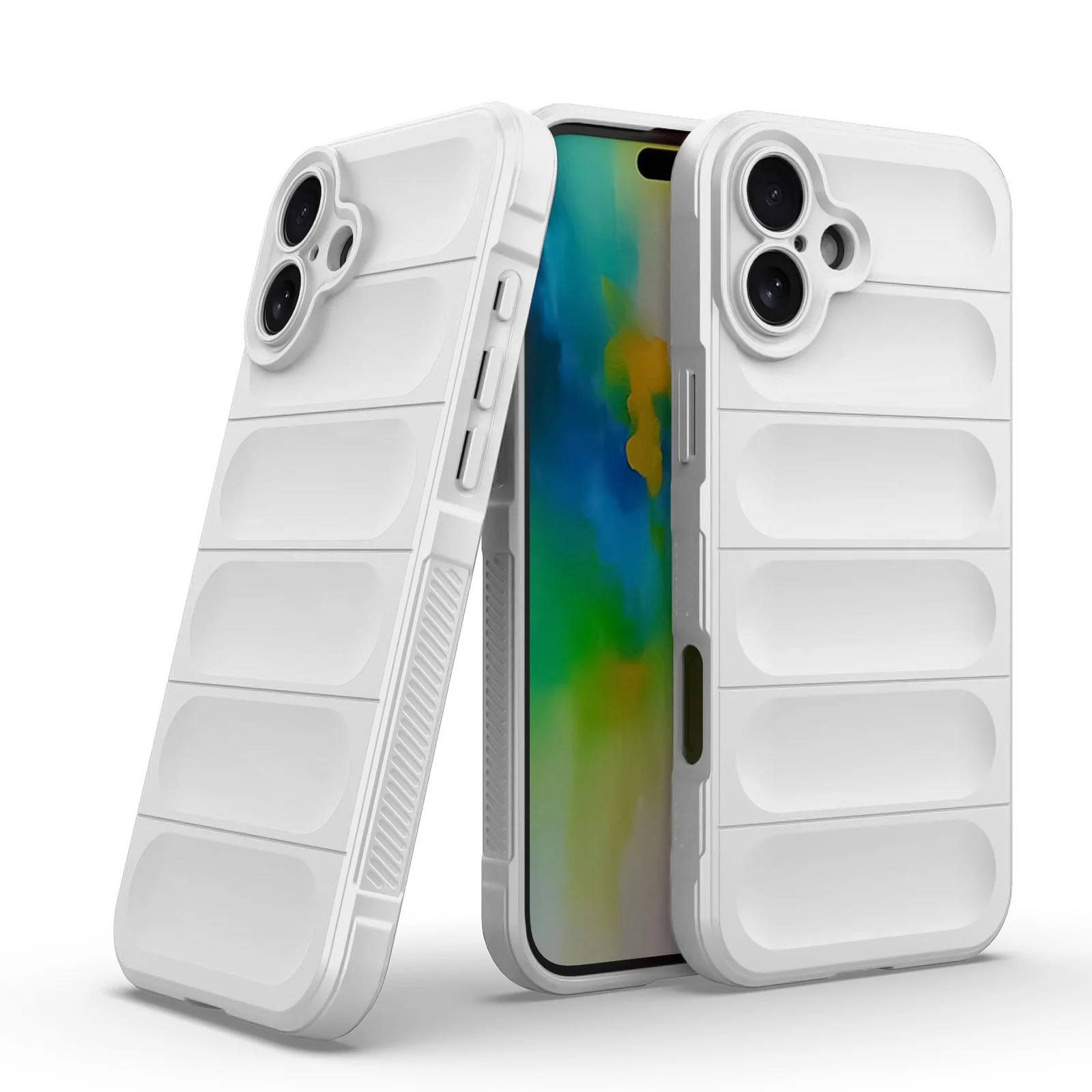 DL3 Mobilak Rugged Protective Case for iPhone 16 + Plus 6.7-Inch, Camera protection, Shock-absorbing protection, Non-slip grip - White