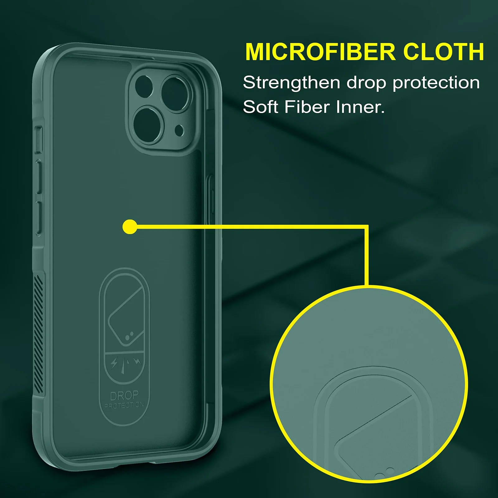 DL3 Mobilak Soft Silicone Protective Case for Apple iPhone 15 with Camera Protection and Shockproof Design - Green