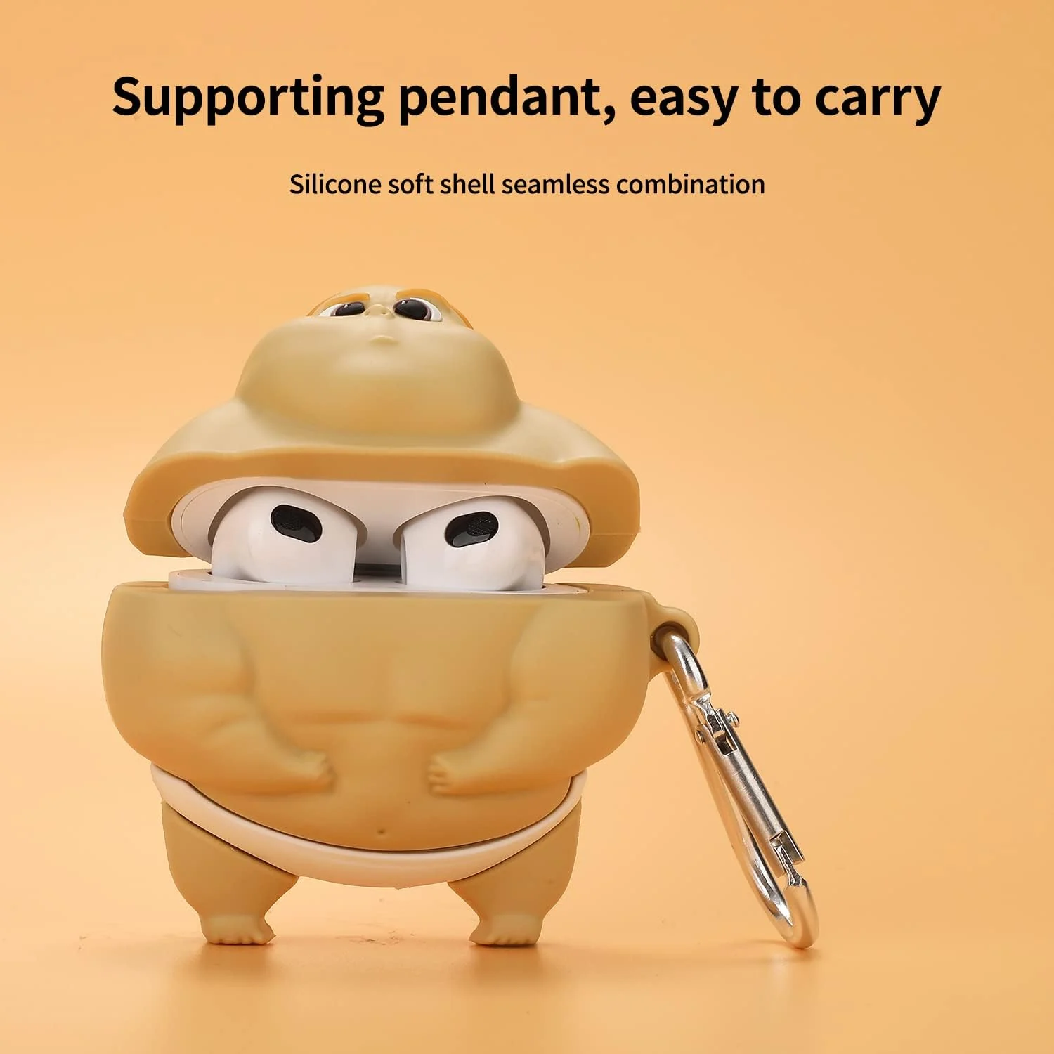 DL3 Mobilak Case Compatible with AirPods 3 Soft Silicone Shockproof Cover Compatible with AirPods 3rd, New 3D Cute Cartoon Creative Fun Case Skin with Keychain Design - Powerful Baby