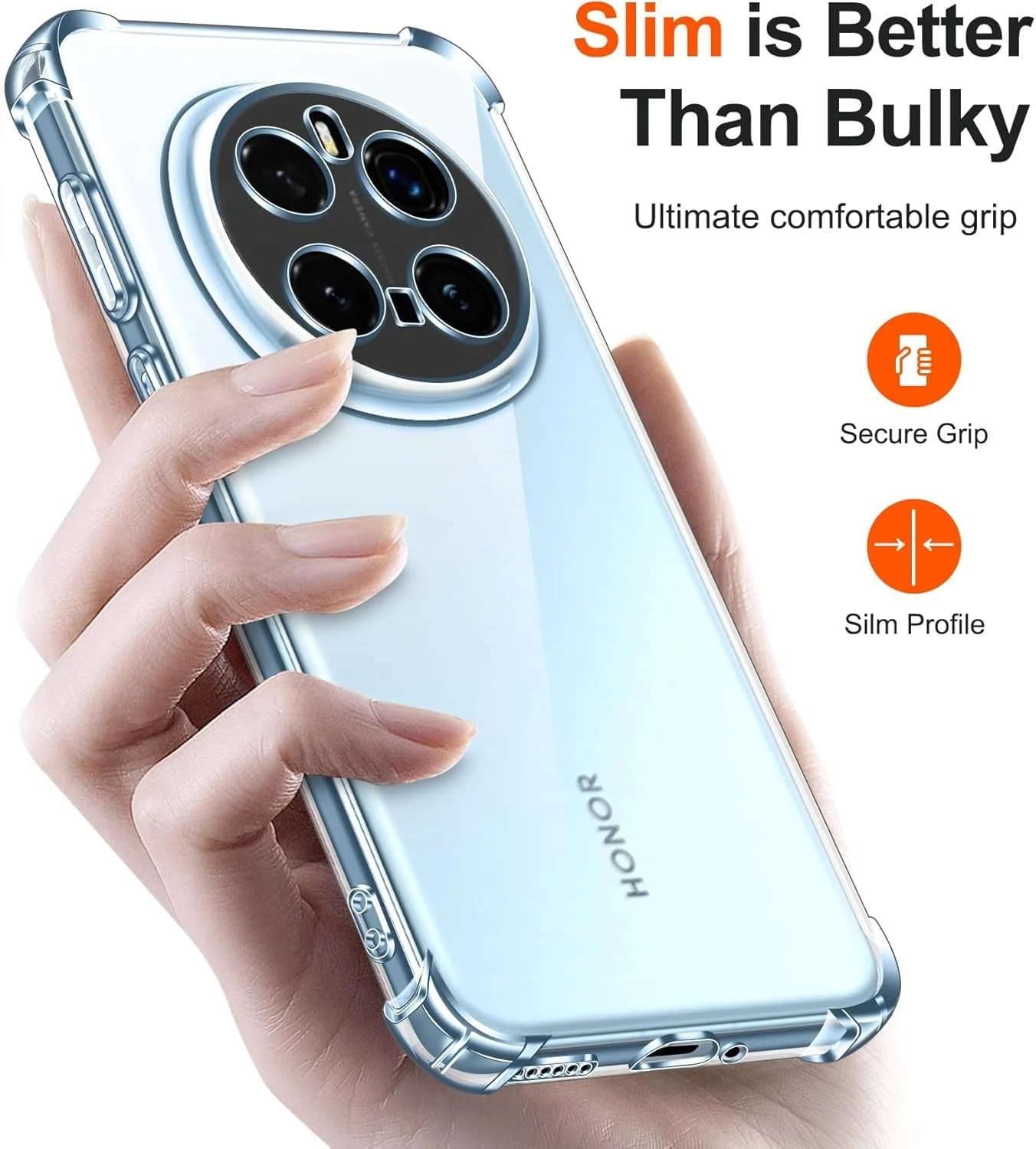 DL3 Mobilak Clear TPU Protective Case for Honor Magic7 Pro 5G with Camera Protection and Shockproof Design - Clear
