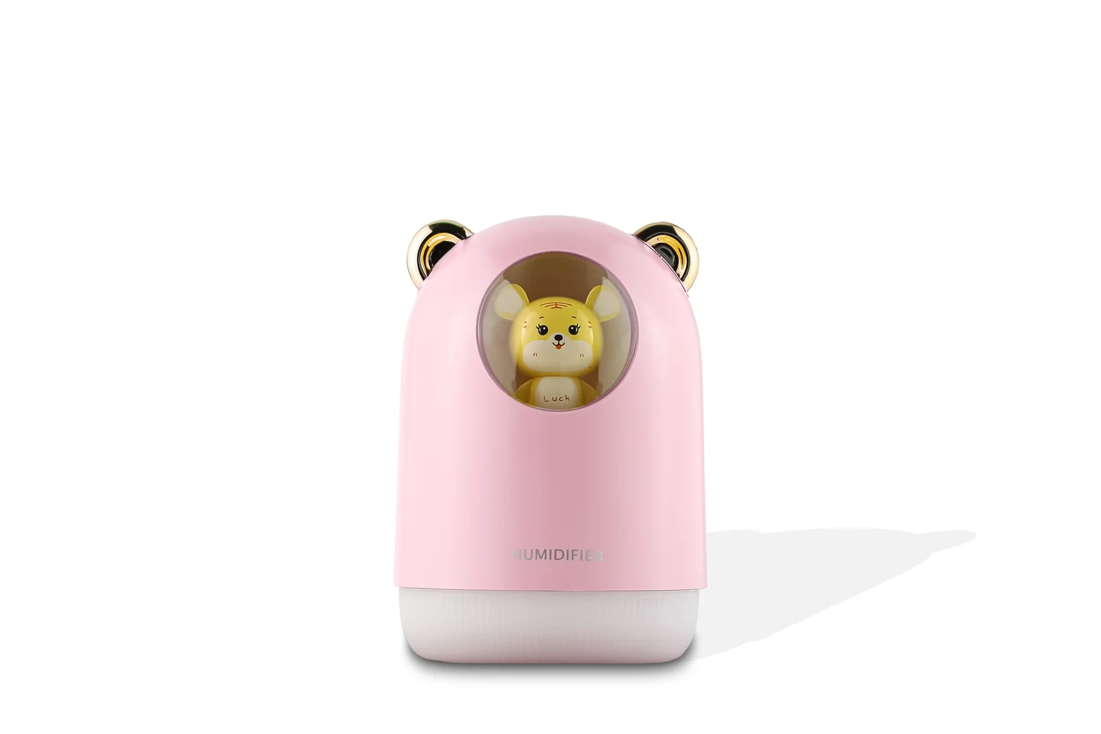 Mobigon Wood Cool Mist Ultrasonic Humidifier for Room Moisture, Aroma Diffuser for Home, 300ml Essential Oil Diffuser with 7 Colorful Night Light, Auto Shut-Off, Home, Office, car - B.Pink