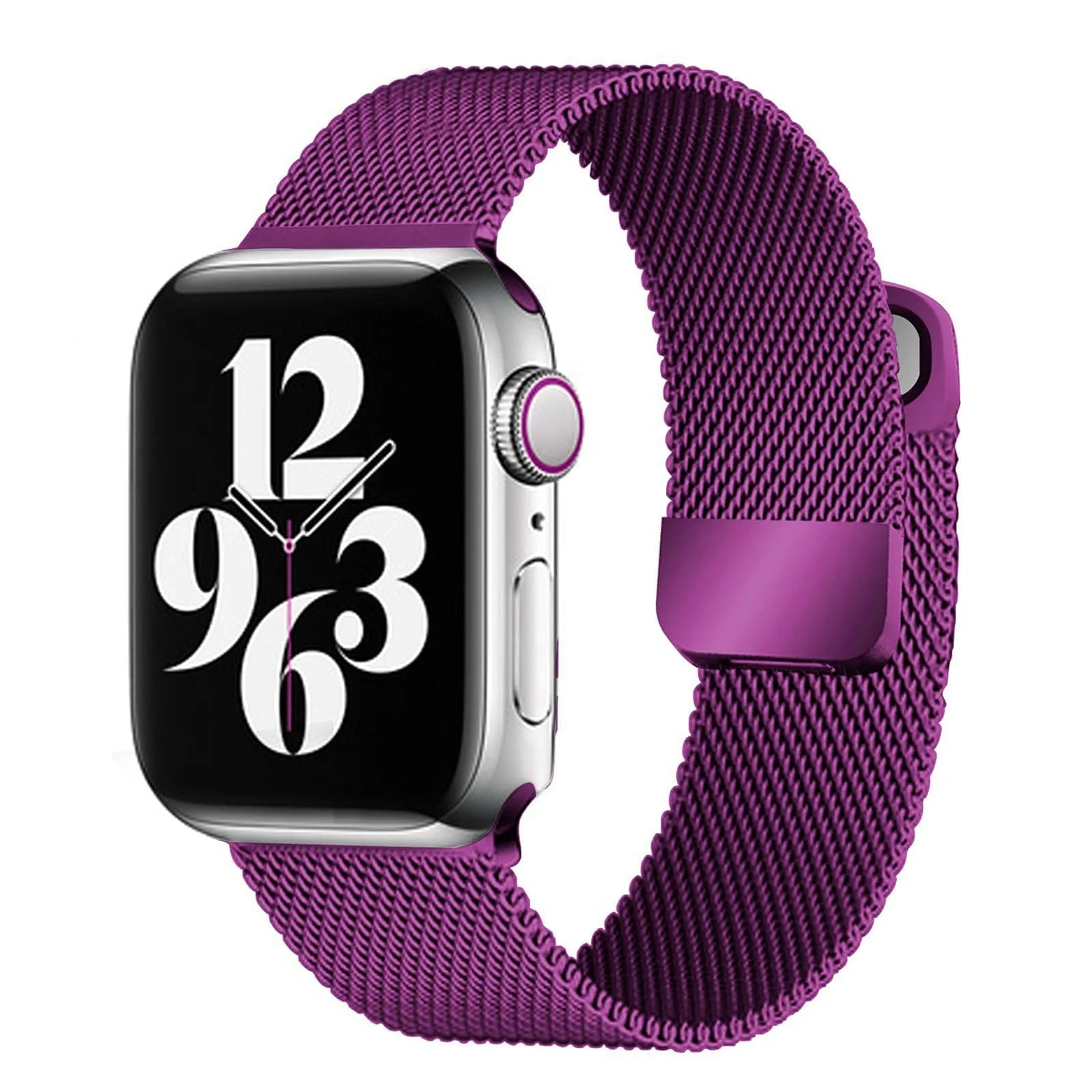 DL3 MOBILAK Milanese Loop Compatible With Apple Watch Ultra 3 2 1 49mm 46mm 45mm 44mm 42mm, Stainless Steel Mesh Band Magnetic Clasp, Adjustable Metal Strap for iWatch Series 11/10/9/8/7/6/5/4/SE - A.Purple