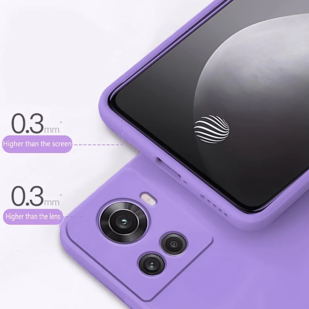 DL3 Mobilak OnePlus 10R Case, Soft Flexible Silicone Gel Rubber Bumper Cover, Full Body Shockproof Protective Phone Case - Lavender