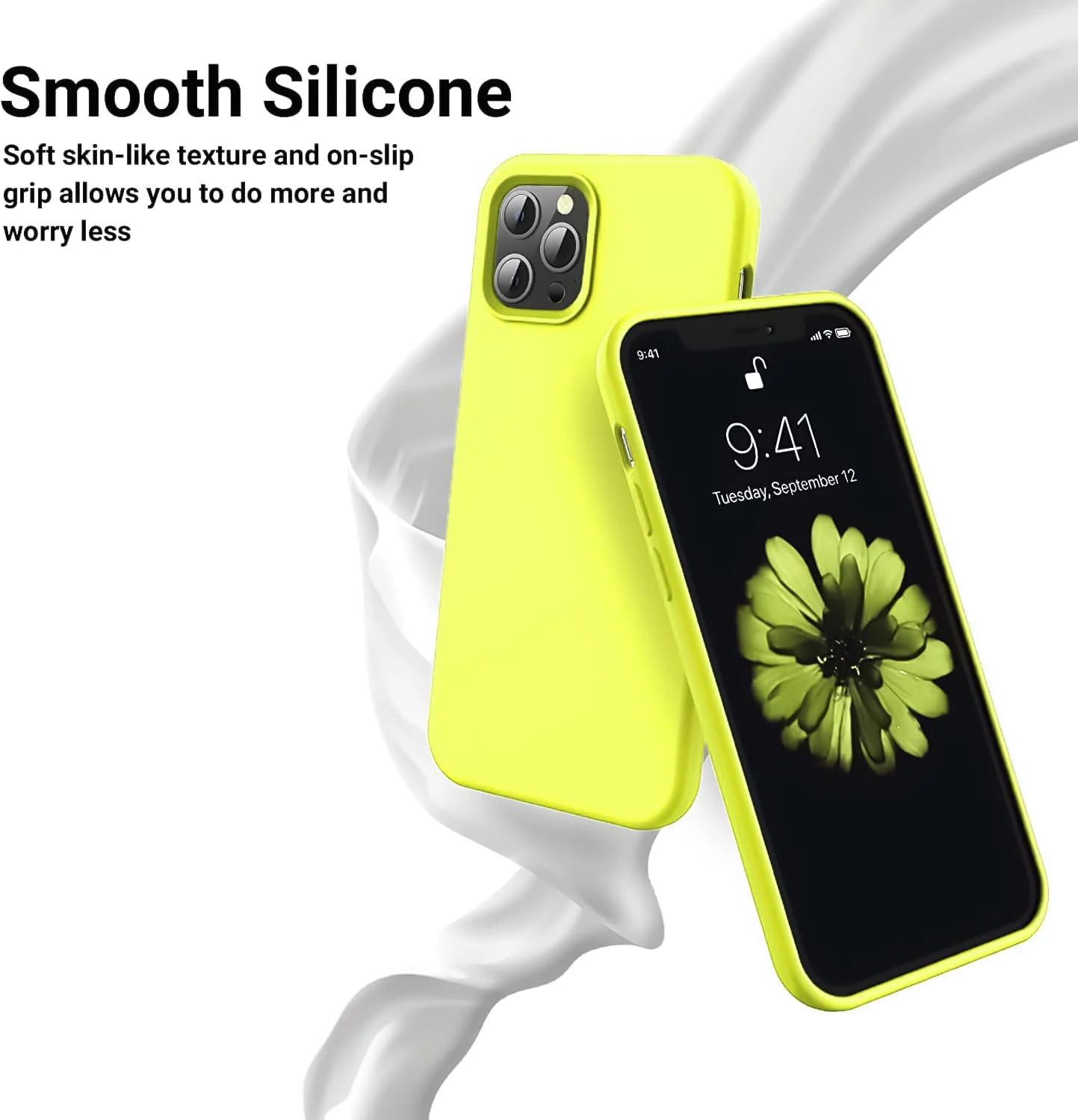DL3 Mobilak Compatible with iPhone 11 Pro (5.8 Inch) Case, Liquid Silicone Case, Full Body Protective Cover, Shockproof, Slim Phone Case, Anti-Scratch Soft Microfiber Lining - Lemon