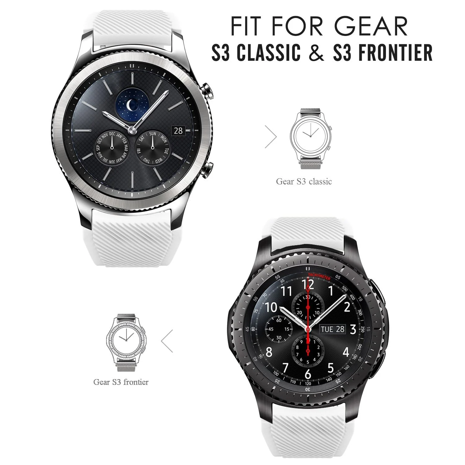 DL3 Mobilak Silicone Sport Band 22MM Xiaomi Redmi Watch 5 Active/5 Lite/Samsung Galaxy Watch 46mm/Watch 3 45mm/Gear S3/Huawei watch (GT6 GT5 GT4 GT3 GT2 GT 46MM)/GT2E/GT5 Pro/GT 6 Pro/Amazfit GTR 3/4 - A.White
