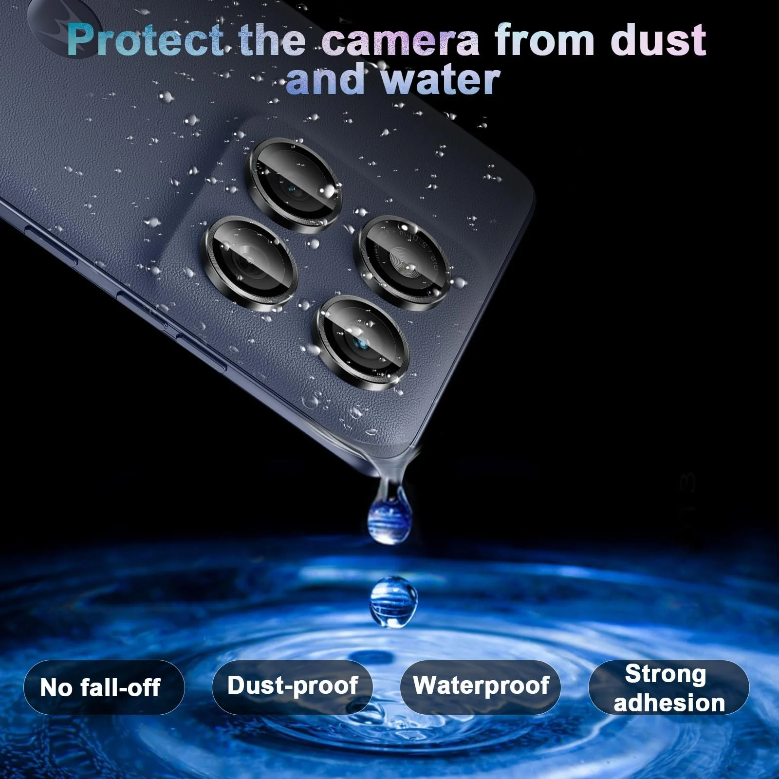 DL3 Mobilak Camera Lens Protector for Motorola Moto Edge 60 Fusion/Edge 60/60 Pro Accessories, 9H Tempered Glass Metal Individual Ring Camera Cover Screen Protector, Case Friendly - Black
