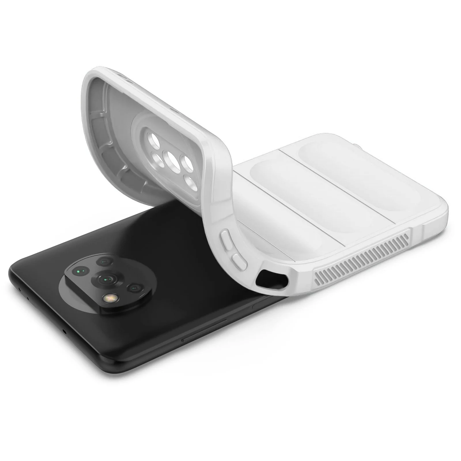 DL3 Mobilak Flexible Silicone and TPU Protective Case with Camera Protection for Xiaomi Poco X3 NFC / Poco X3 / Poco X3 Pro - White