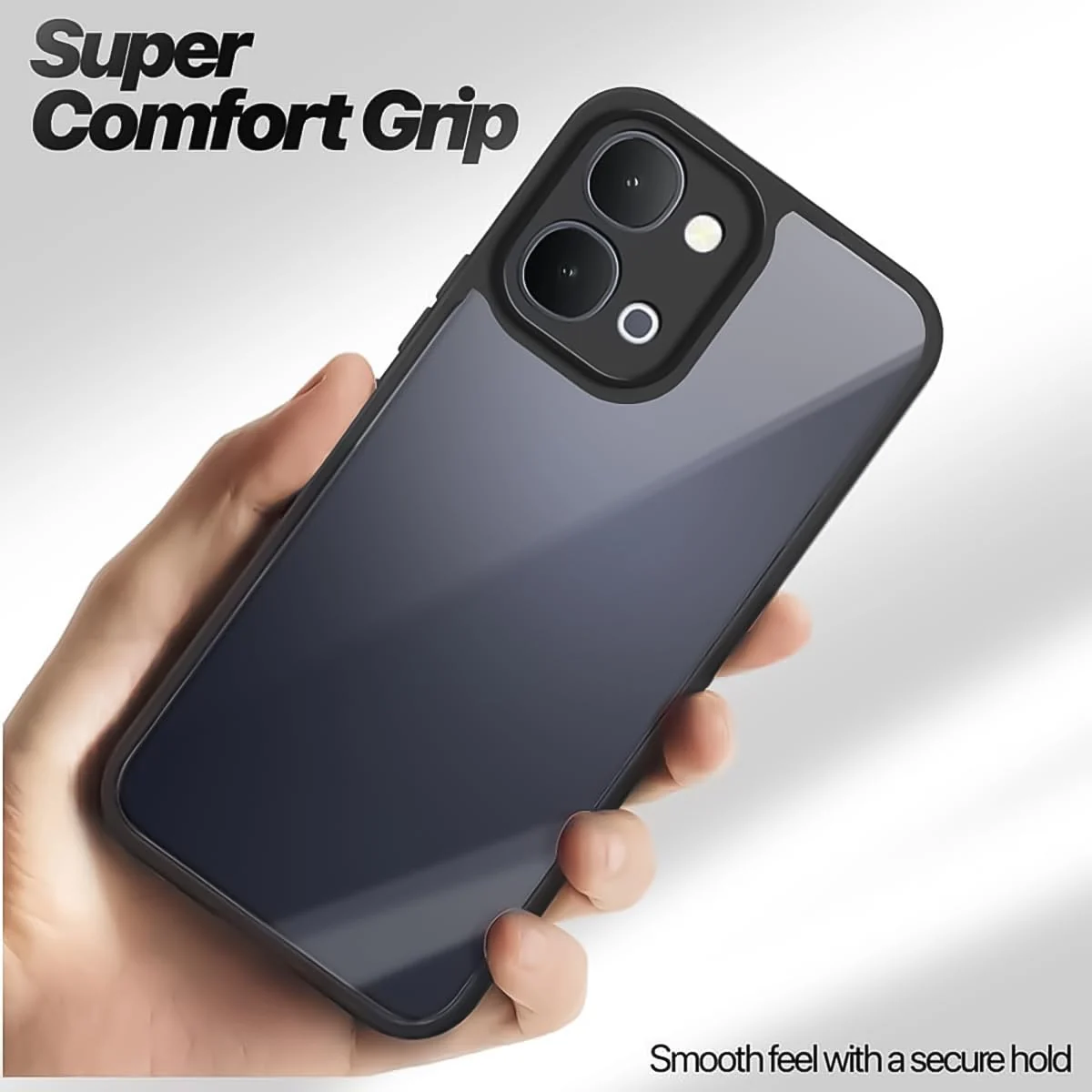 DL3 Mobilak Clear PC and TPU Protective Case for vivo Y31D 4G with Camera Protection and Military-Grade Protection - Black