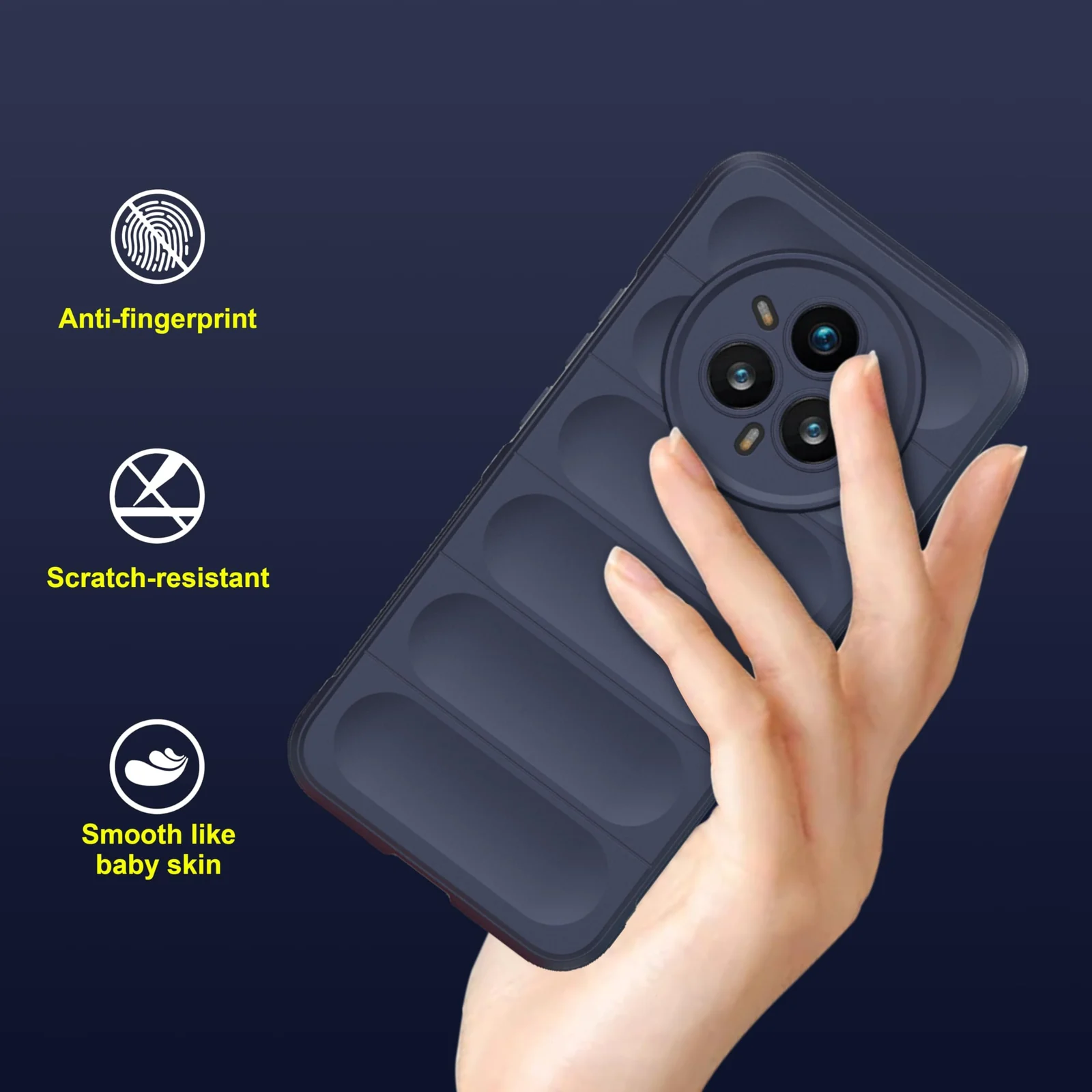 DL3 Mobilak Flexible Silicone and TPU Protective Case with Camera Protection for realme 14 Pro Plus 5G - Blue