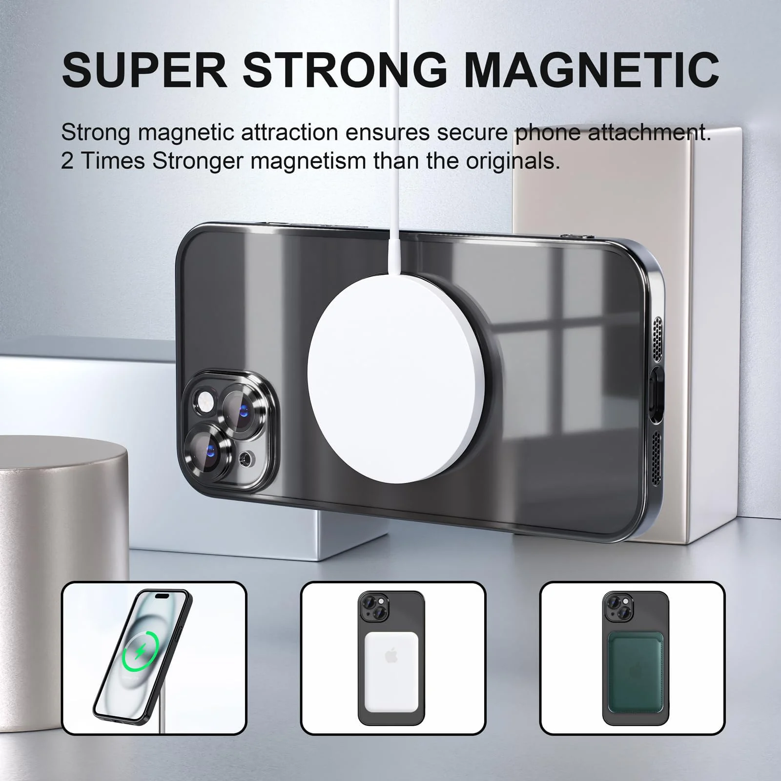 DL3 MOBILAK MagSafe Phone Case with Camera Lens Protector for Apple iPhone 14, Black