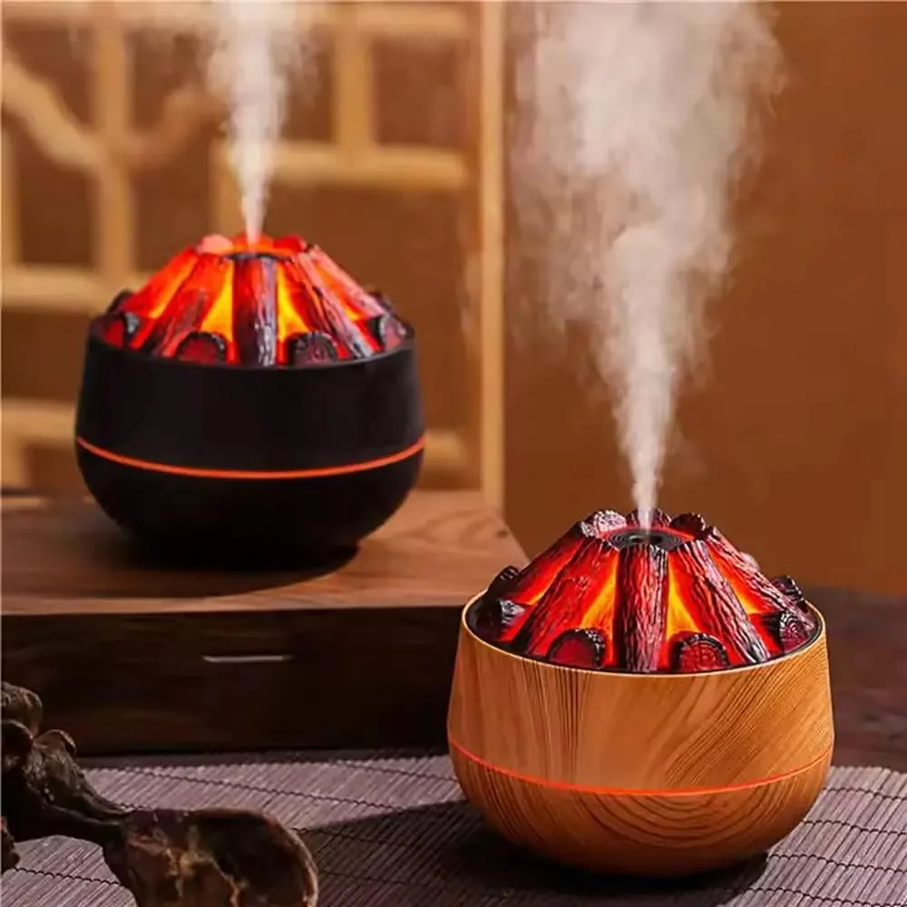 Mobigon Wood Cool Mist Ultrasonic Humidifier for Room Moisture, Aroma Diffuser for Home, 300ml Essential Oil Diffuser with 7 Colorful Night Light, Auto Shut-Off, Home, Office, car - A.Light Brown