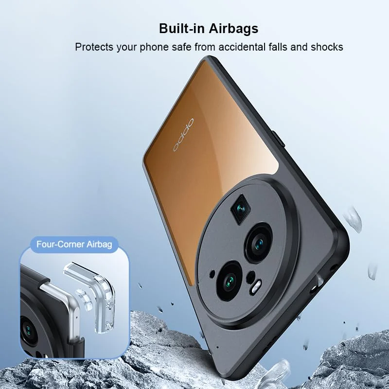 DL3 Mobilak Compatible with OPPO Find X6 Pro 5G Case Transparent, Military-Grade Shockproof Anti-Yellowing, Slim Protective Phone Case Full Bumper Cover With Camera Lens Protective - Black