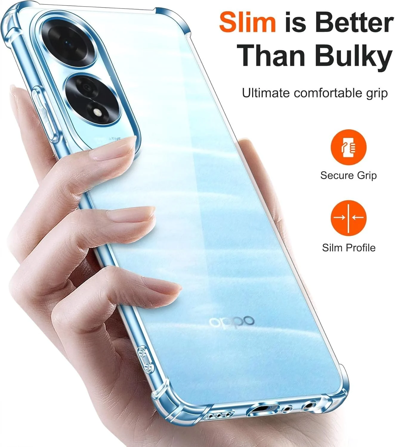 DL3 Mobilak Clear TPU Protective Case for OPPO A60 4G with Camera Protection and Shockproof Design - Clear