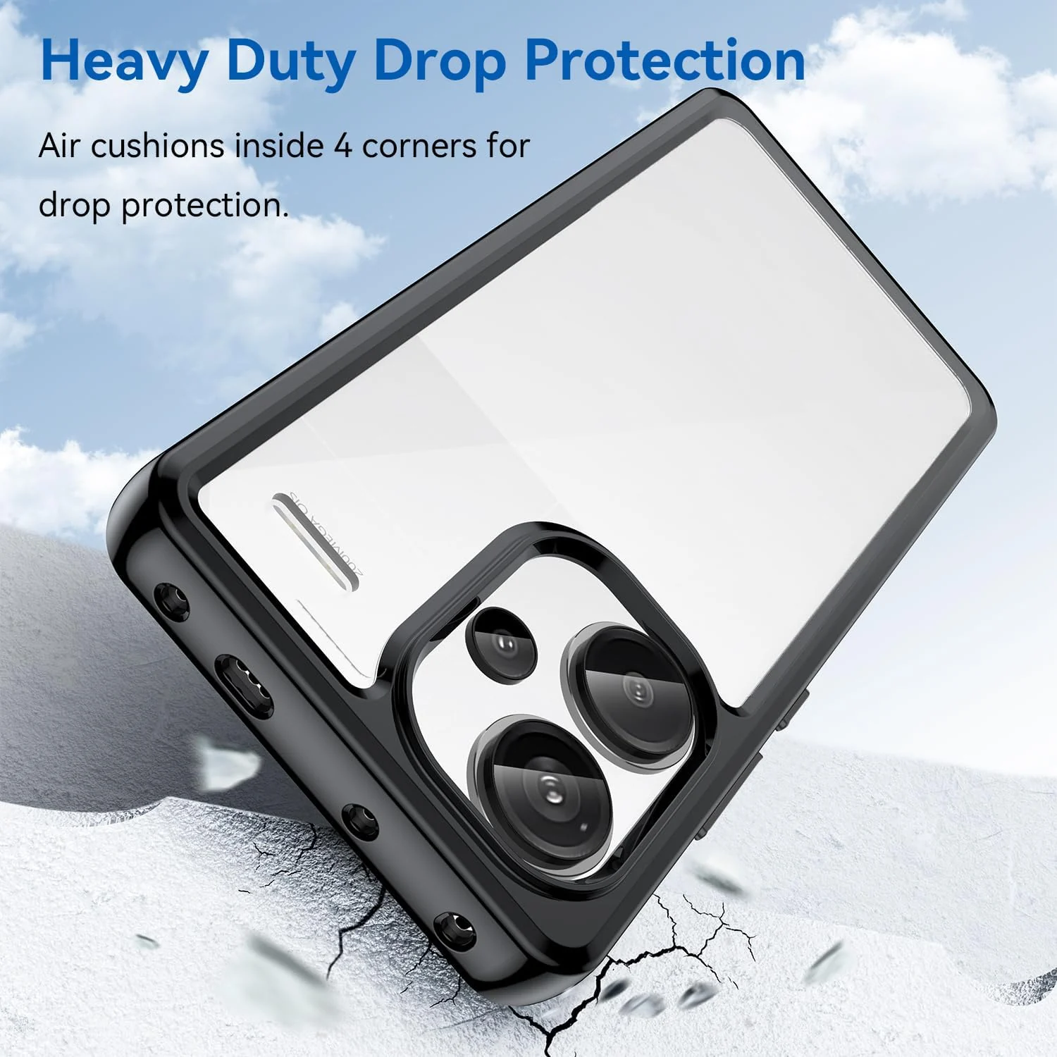 DL3 Mobilak Clear Protective Case for Xiaomi Redmi Note 13 Pro Plus 5G - Black