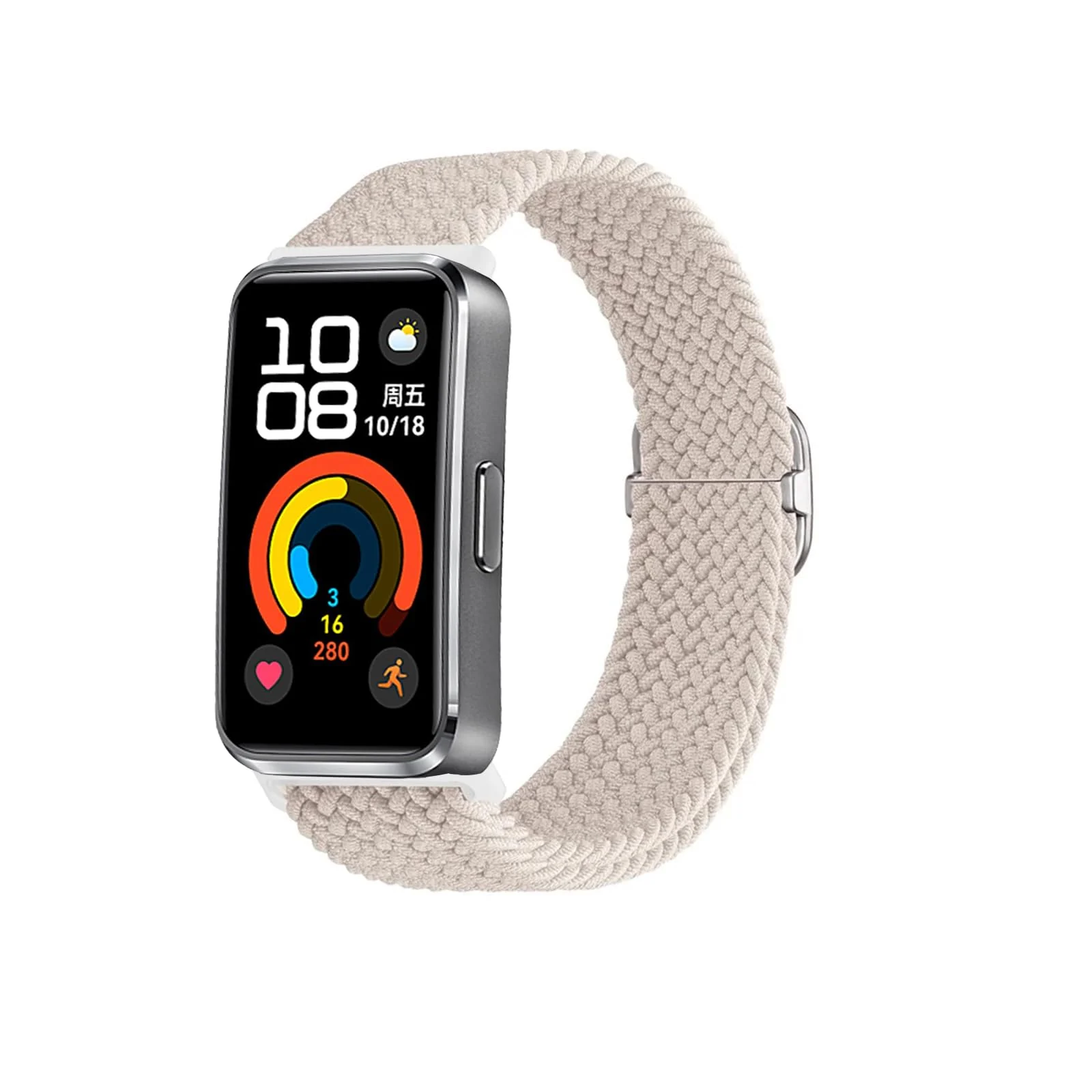 DL3 Mobilak Dl3 Mobailk Braided Bracelet Compatible with Huawei Band 10/Huawei Band 9/Huawei Band 8 for Men and Women, Braided Adjustable Elastic Nylon Sport Replacement Watch Strap