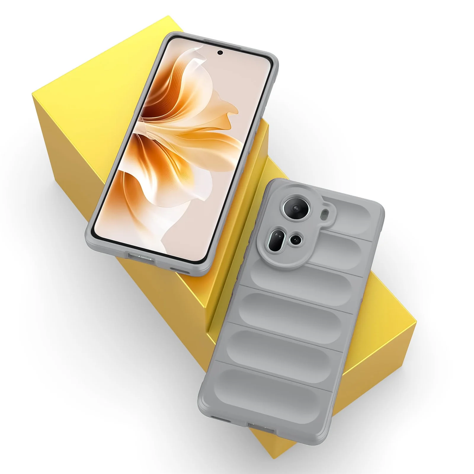 DL3 Mobilak Rugged Protective Case for OPPO Reno 11 5G, Camera protection, Shock-absorbing protection, Non-slip grip - Gray