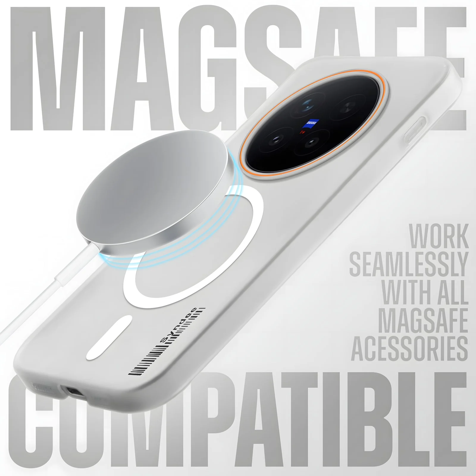 DL3 Mobilak Translucent Matte Case for Honor X9C, Compatible with MagSafe accessories, Shock-absorbing protection, Integrated ring holder - Clear