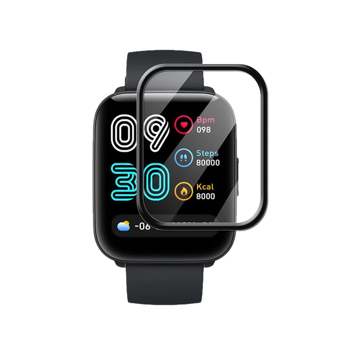 DL3 Mobilak Screen Protector For Xiaomi Watch Mibro C2, 3D Curved Soft Edge Protective Film [Anti-Scratch] [Bubble Free] [Ultra Shatterproof] [High Sensitive] (Not Glass) - Black