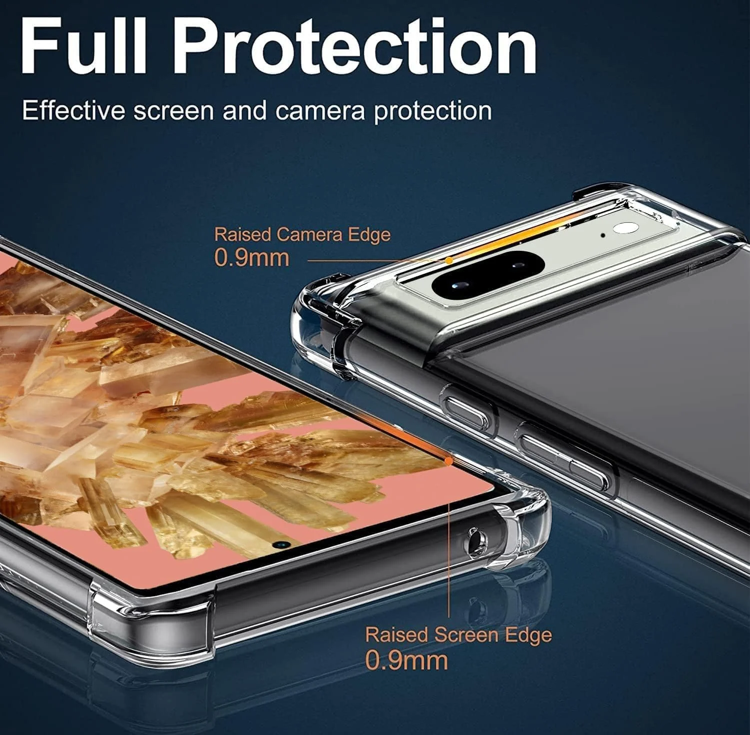DL3 Mobilak Case Compatible with Google Pixel 8, Cover Silicone TPU Gorilla Anti-shock Protector Camera Shockproof Corners - Clear
