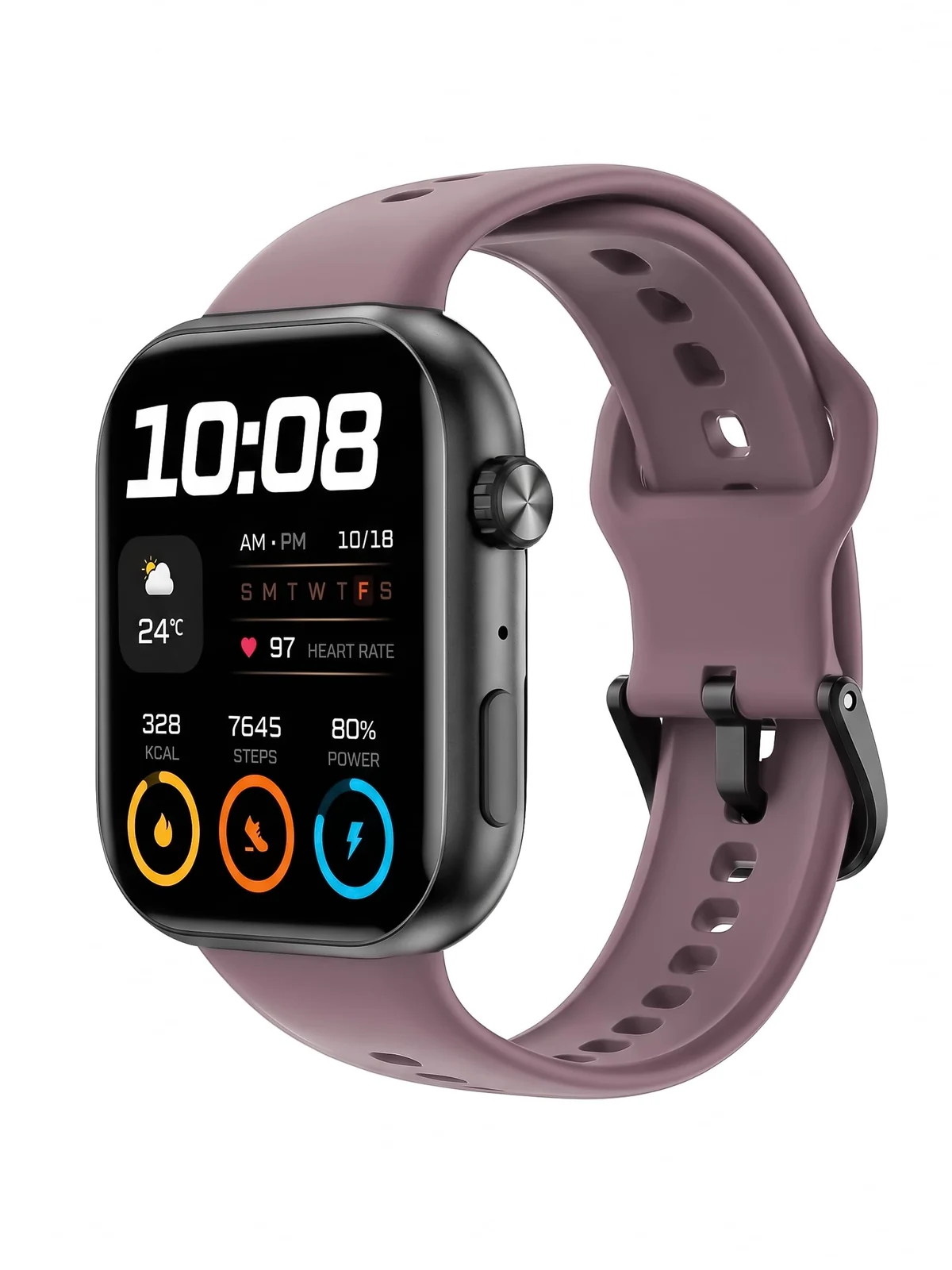 DL3 Mobilak Silicone Bracelet for HONOR Choice Watch 2i Strap, Soft Silicone Sport Replacement Strap for Women/Men, Adjustable Waterproof Sports Band for HONOR Choice Watch 2i - Smoke Violet