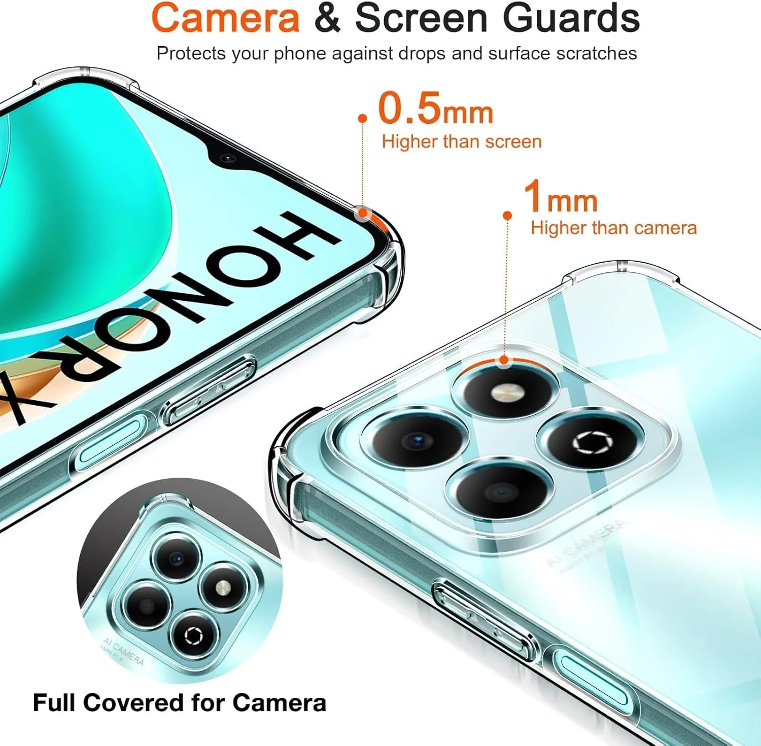 DL3 Mobilak Clear TPU Case for Honor X6b, Camera protection, Shock-absorbing protection, Scratch-resistant surface - Clear