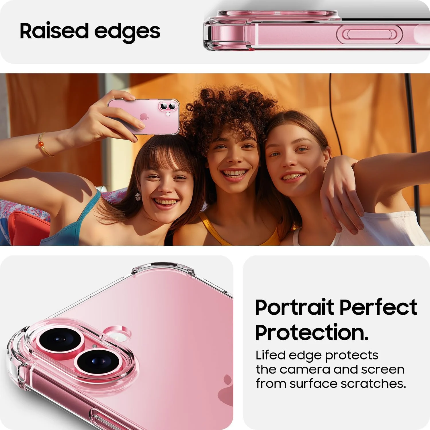 DL3 Mobilak Clear TPU Case for iPhone 16, Camera protection, Shock-absorbing protection, Non-slip grip - Clear