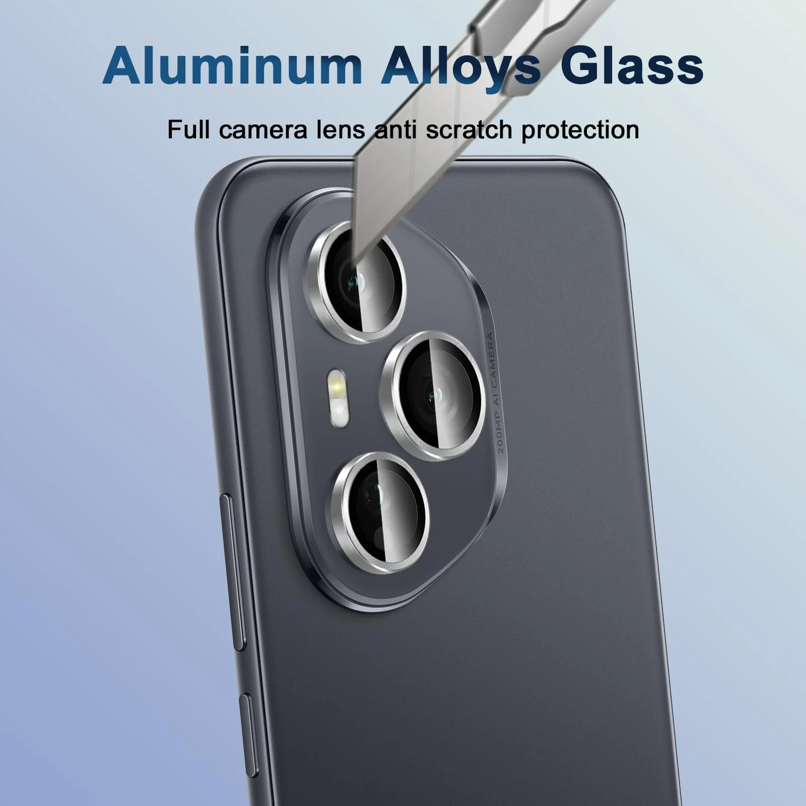 DL3 Mobilak Camera Lens Protector for Honor 400 Pro 5G Accessories, 9H Tempered Glass Metal Individual Ring Camera Cover Screen Protector, Case Friendly, Anti Scratch - Silver