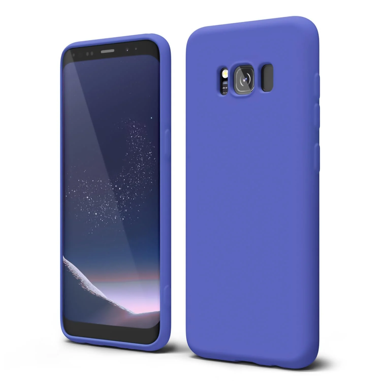 DL3 Mobilak Liquid Silicone Protective Case with Soft Microfiber Lining with Full Camera Protection for Samsung Galaxy S8+ Plus - Light Blue