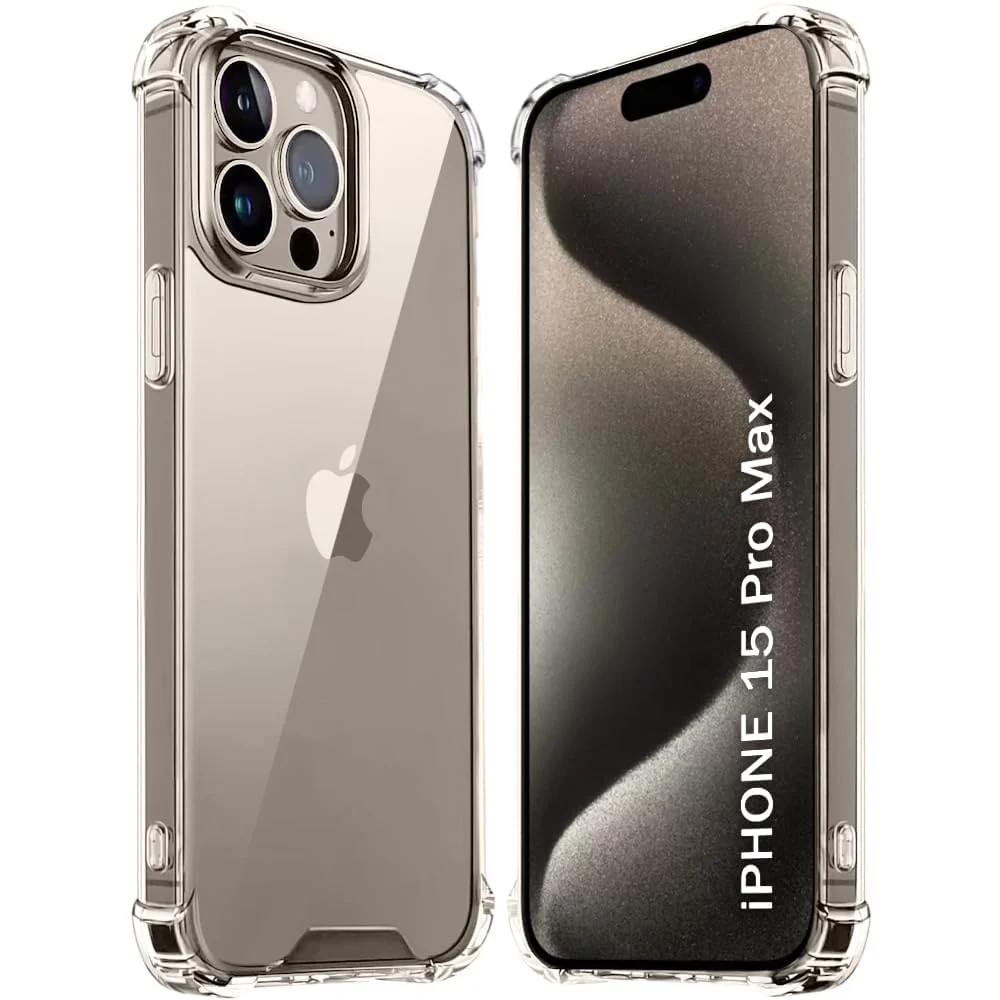 DL3 Mobilak Case Compatible with iPhone 15 pro max, Cover Silicone Transparent TPU Gorilla Anti-shock Shockproof Corners - Clear
