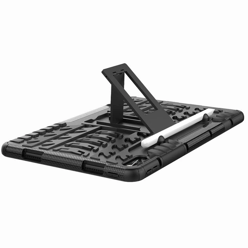 DL3 Mobilak Case For Huawei Matepad 10.4 Inch 2022/2020 tablet, Hybrid Rugged Armor Heavy Duty 2 in 1 TPU + PC Combo Dual Layer Shockproof Case with Kickstand - Black