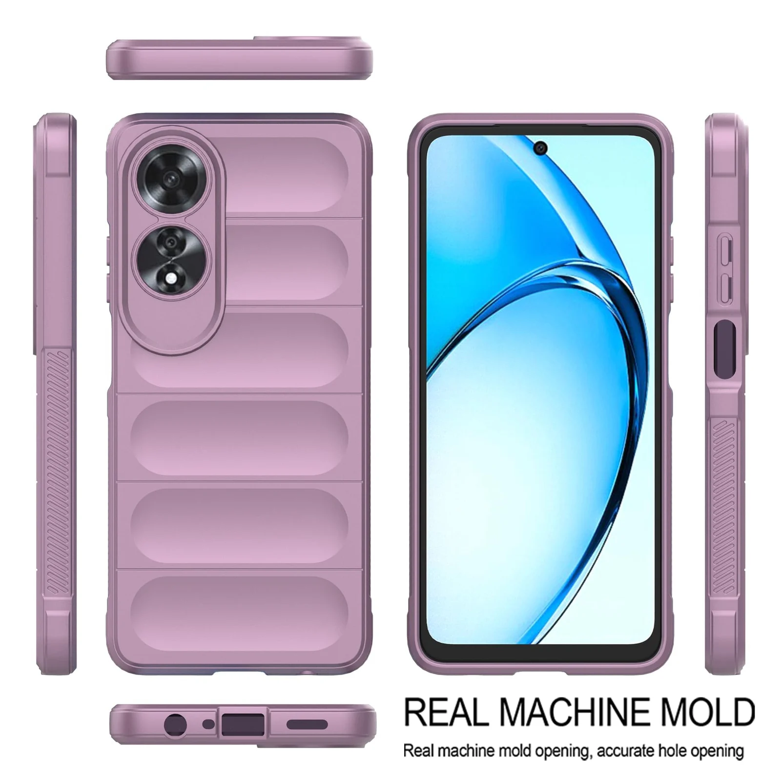 DL3 Mobilak Flexible Silicone and TPU Protective Case with Camera Protection for OPPO A60 4G - Purple