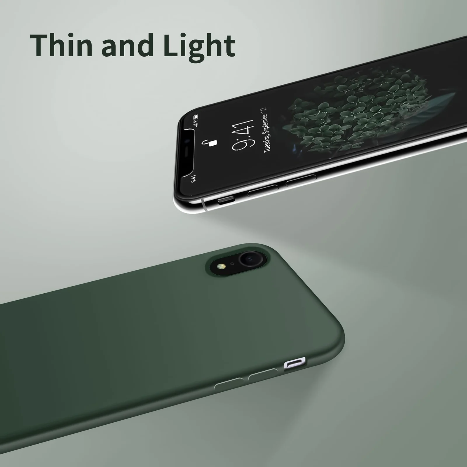DL3 Mobilak Liquid Silicone Case for iPhone XR, Shock-absorbing protection, Scratch-resistant surface, Soft microfiber lining - Green