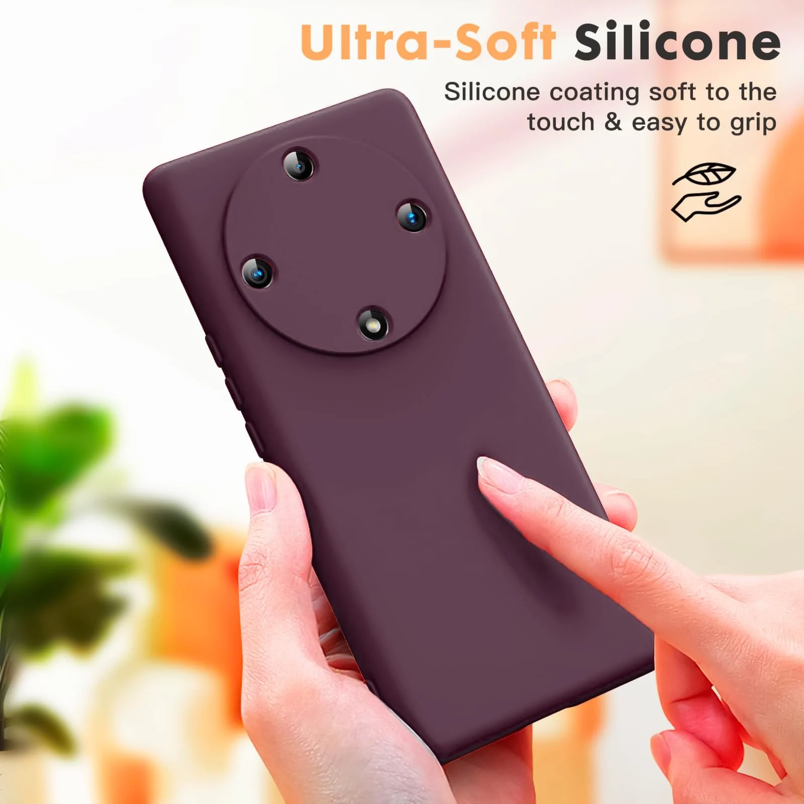 DL3 Mobilak Silicone Protective Case for Honor X9a, Shock-absorbing protection, Scratch-resistant surface, Soft microfiber lining - Wine Red