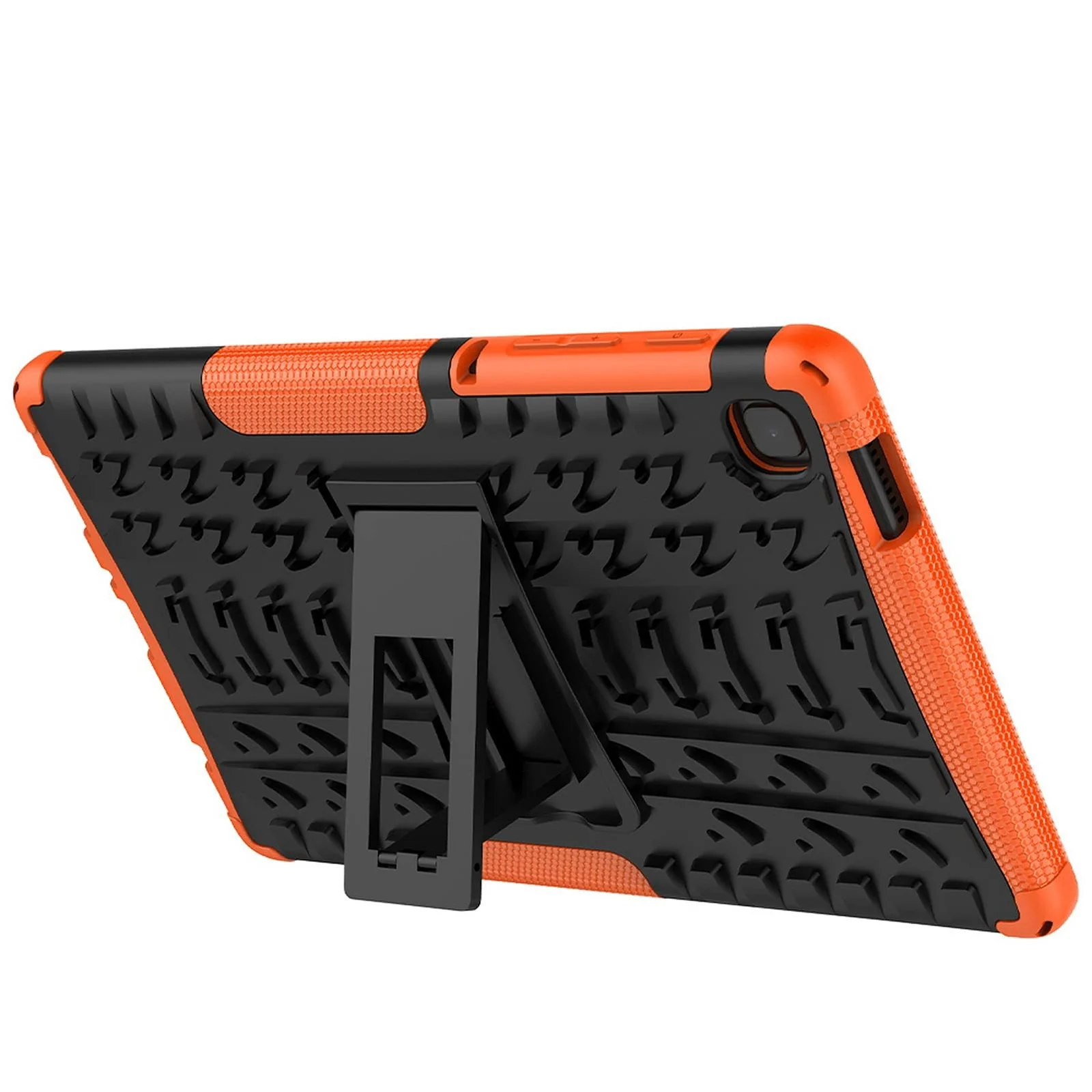 DL3 Mobilak Case For Samsung Galaxy Tab A7 Lite 8.7 Inch 2021 Model (SM-T220/T225/T227), Hybrid Rugged Armor Heavy Duty 2 in 1 TPU + PC Combo Dual Layer Shockproof Case with Kickstand - Orange
