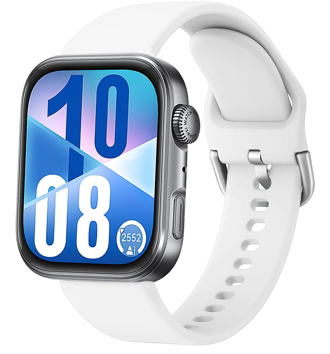 DL3 Mobilak Silicone Bracelet for Huawei Watch Fit 3/Watch Fit 4 Pro/Fit 4 Strap, Soft Silicone Sport Replacement Strap for Women/Men, Adjustable Waterproof Sports Band - B-white
