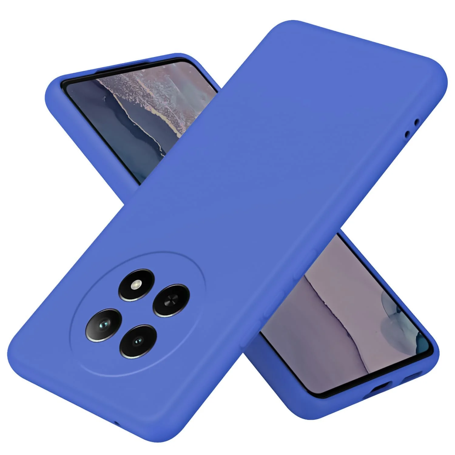 DL3 Mobilak Liquid Silicone Protective Case for realme 13 5G, realme 12 5G, realme 12X 5G with Microfiber Lining and Shockproof Design - Light Blue