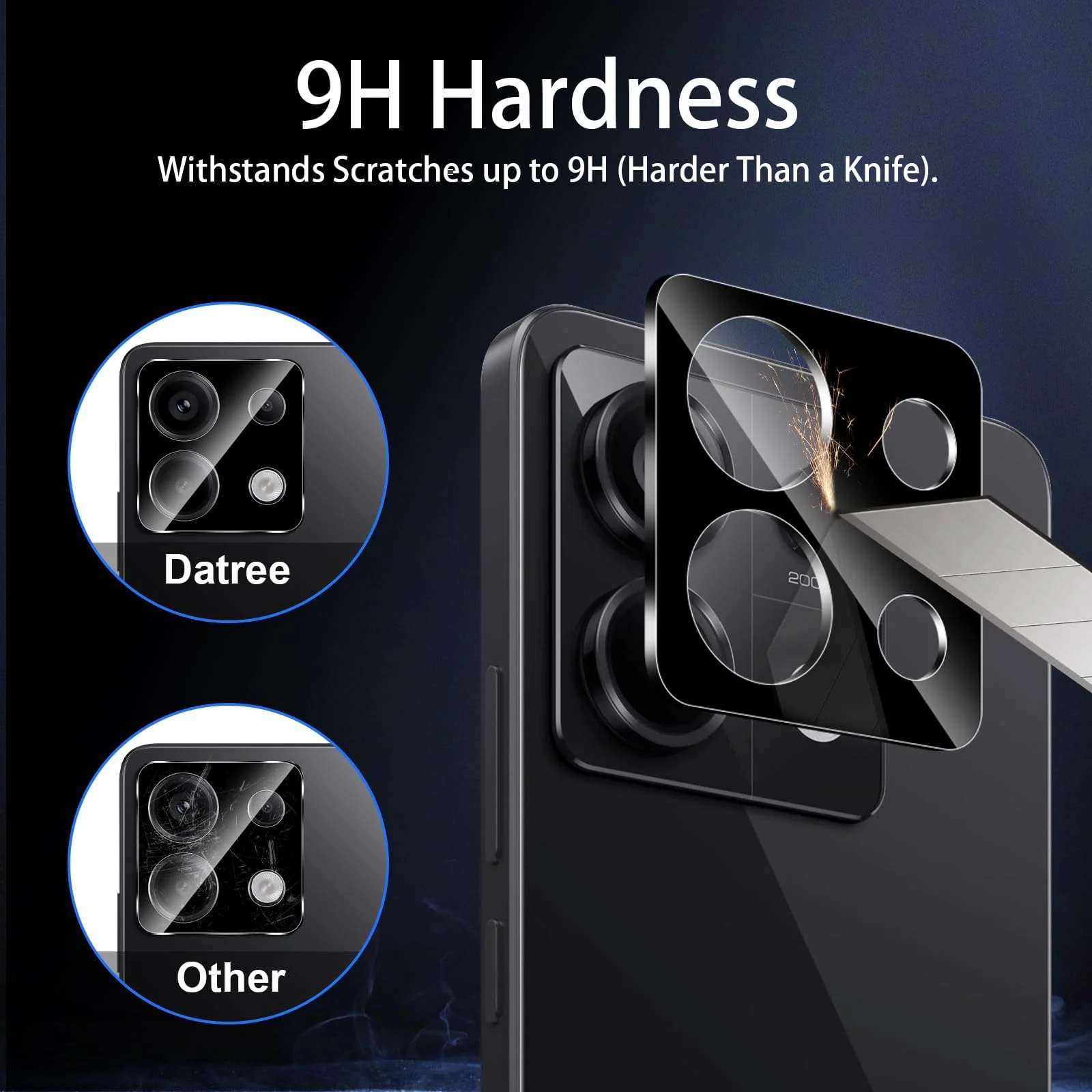 DL3 Mobilak Xiaomi Redmi Note 13 4G Camera Lens Protector Tempered Glass Screen Protector HD [Full Coverage][Anti-Scratch] Drop Protection Ultra Clear/Thin Lens Case - Black