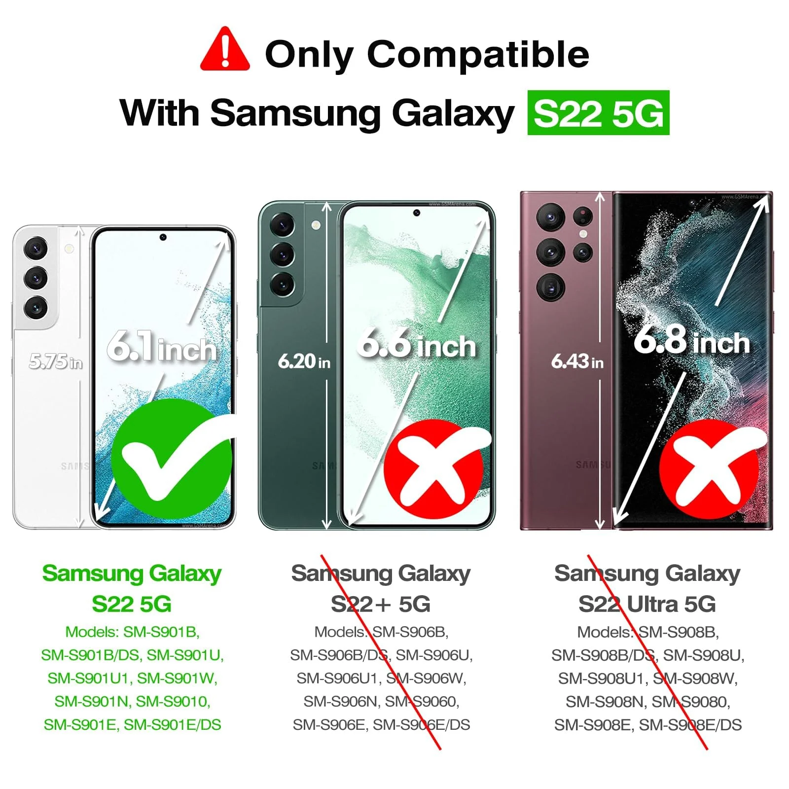 DL3 Mobilak Case Compatible With Samsung Galaxy S22, Clear Case Shockproof Hard PC +Soft Silicone [Not Yellowing] Transparent Protective Slim Case Phone - Black