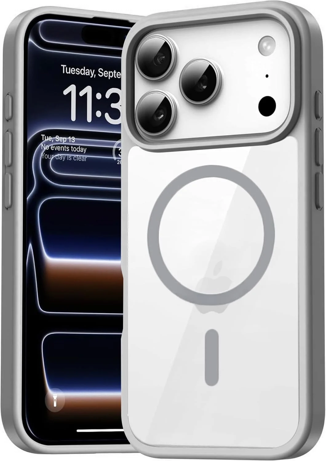 DL3 Mobilak Translucent Matte Case for iPhone 17 Pro Max 6.9-Inch Compatible with, Compatible with MagSafe accessories, Shock-absorbing protection, Scratch-resistant surface - Gray
