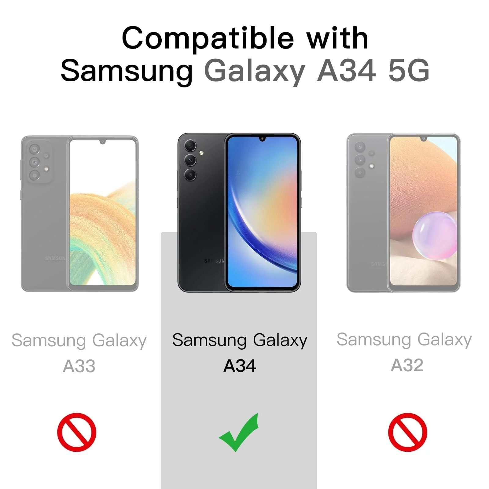 DL3 Mobilak Clear Protective Case for Samsung Galaxy A34 - Black