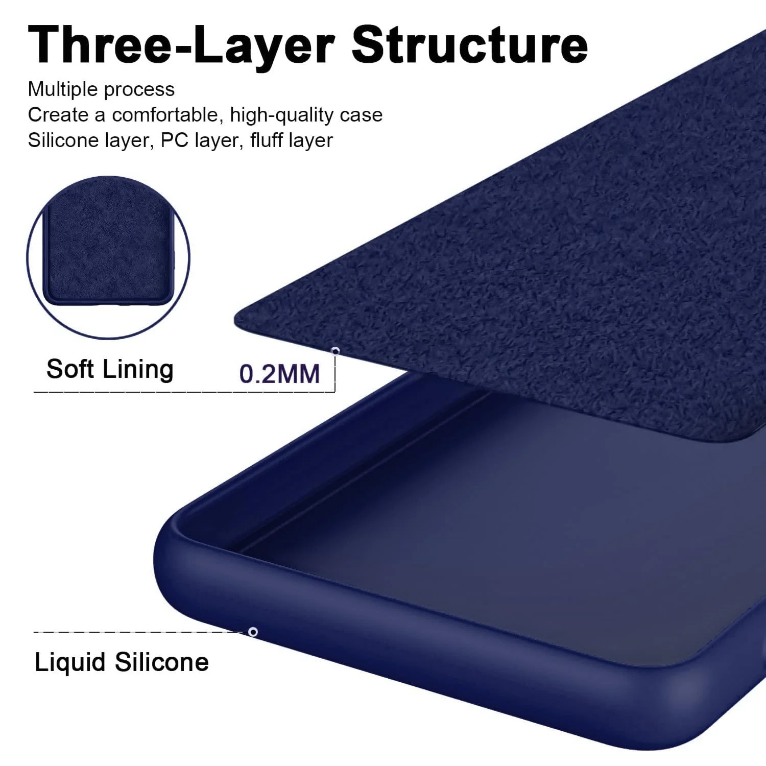 DL3 Mobilak Liquid Silicone Protective Case with Soft Microfiber Lining with Full Camera Protection for OPPO Reno 8 Pro 5G / Reno8 Pro+ Plus 5G - Blue 2