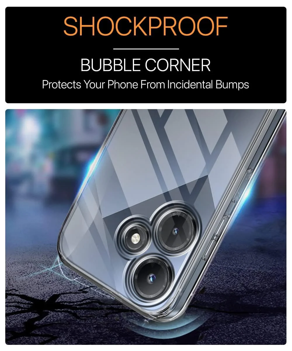 "DL3 Mobilak Case Compatible with Infinix Hot 30 Play X6835 NFC (6.82"") Case Crystal Soft TPU Gel Case Flexible Silicone Anti-Scratch Camera Protection TPU Cover - Clear"